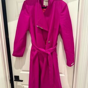 Ted Baker Fuchsia Wool Wrap Coat